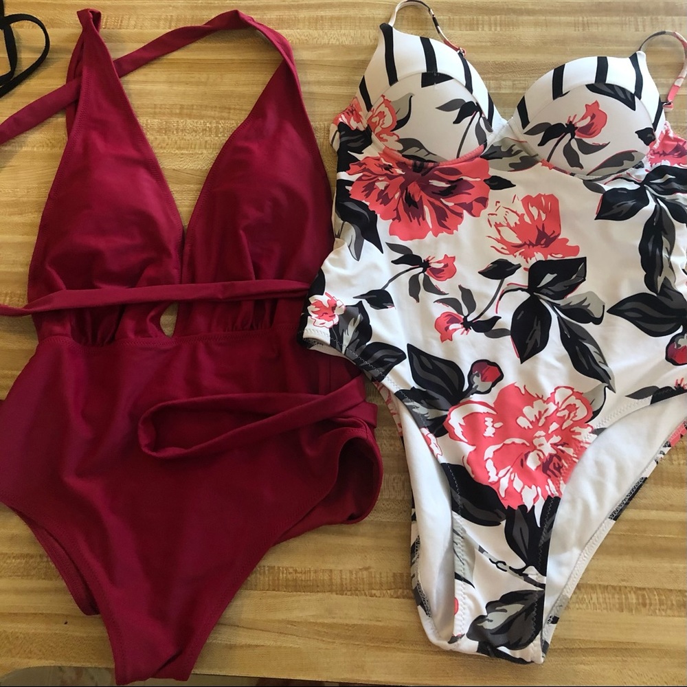 Cupshe one piece lot of 2 swimsuits size medium